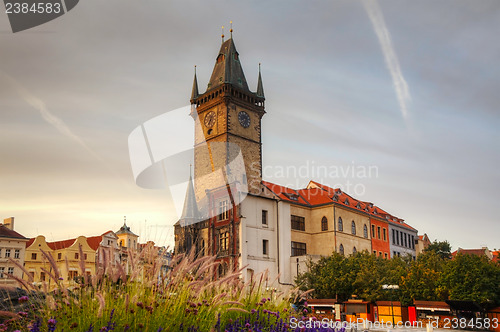 Image of Old City Hall in Prague in the morning