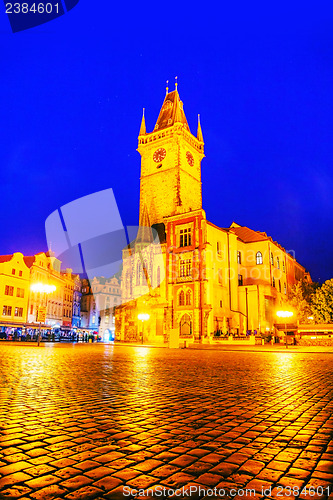 Image of Old market square in Prague at night