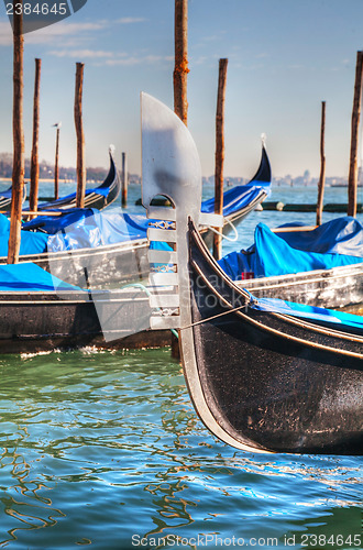 Image of Gondola floating in the Grand Canal in Venice