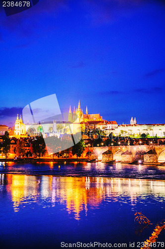 Image of Overview of old Prague from Charles bridge side