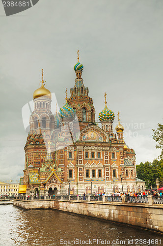 Image of Savior on Blood Cathedral in St. Petersburg, Russia