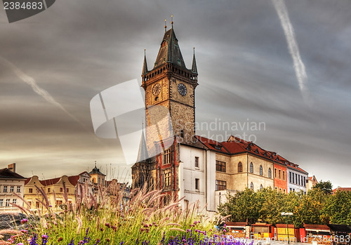 Image of Old City Hall in Prague in the morning