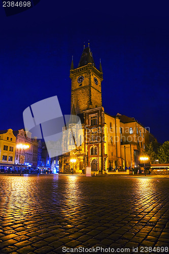 Image of Old market square in Prague at night