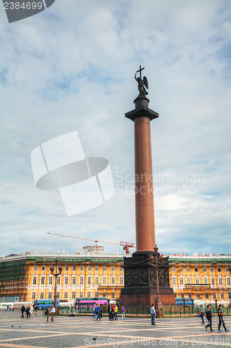 Image of The Alexander Column at Palace (Dvortsovaya) Square in St. Peter