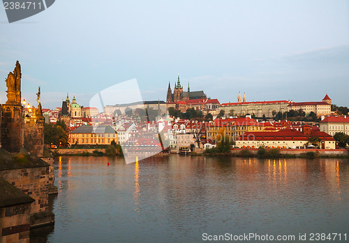 Image of Overview of old Prague from Charles bridge side