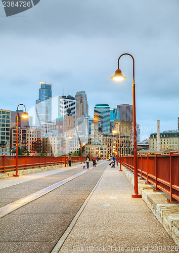 Image of Downtown Minneapolis, Minnesota at night time