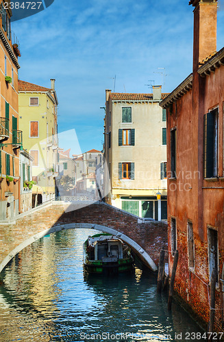 Image of Narrow canal in Venice, Italy