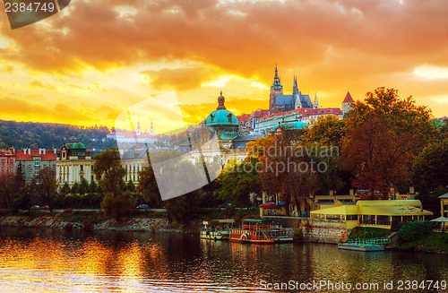 Image of Overview of old Prague from Charles bridge side