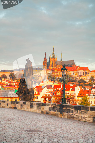 Image of Overview of old Prague from Charles bridge side