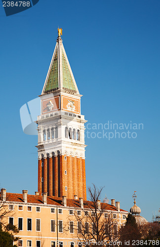 Image of Bell tower at San Marco square in Venice