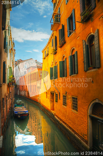 Image of Narrow canal in Venice, Italy