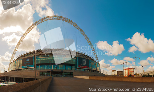 Image of Wembley stadium in London, UK on a sunny day