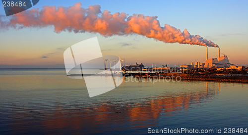 Image of factory in the sunrise