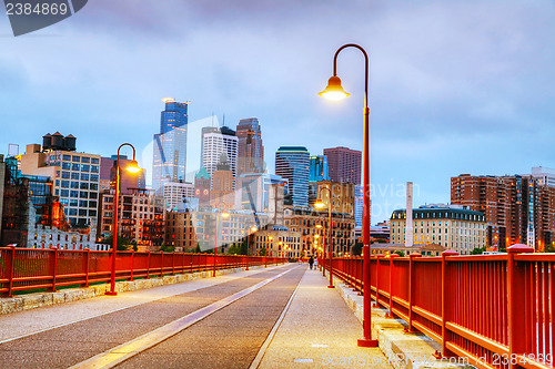 Image of Downtown Minneapolis, Minnesota at night time