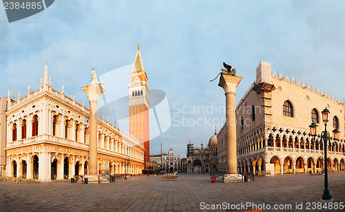 Image of Panoramic view to San Marco square in Venice, Italy