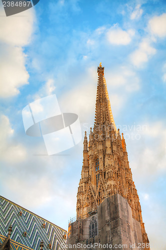 Image of St. Stephen Cathedral spire in Vienna, Austria