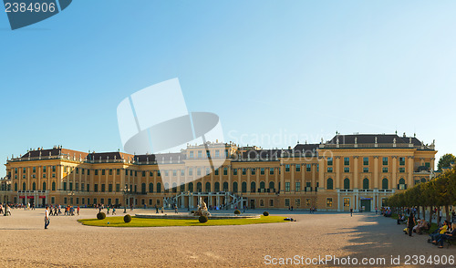 Image of Schonbrunn palace in Vienna at sunset