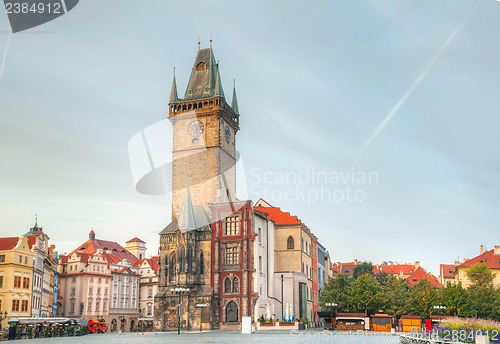 Image of Old City Hall in Prague in the morning