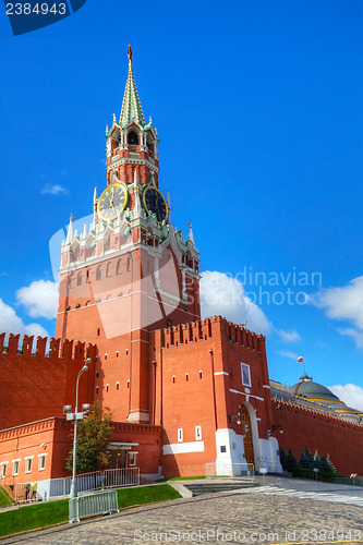 Image of Spasskaya tower at Red Square in Moscow