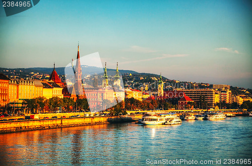 Image of Overview of Budapest as seen from Szechenyi bridge