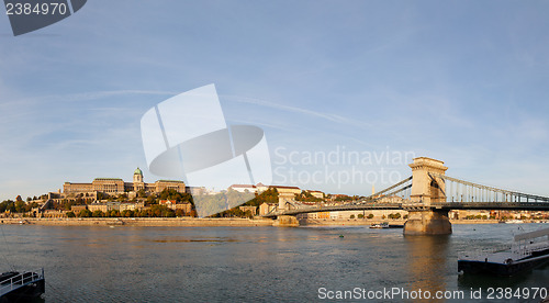 Image of Overview of Budapest with Szechenyi chain bridge