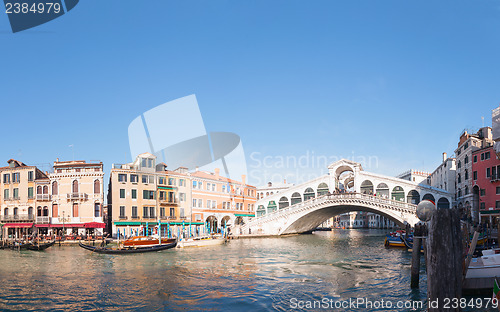 Image of Rialto Bridge (Ponte Di Rialto) in Venice, Italy on a sunny day