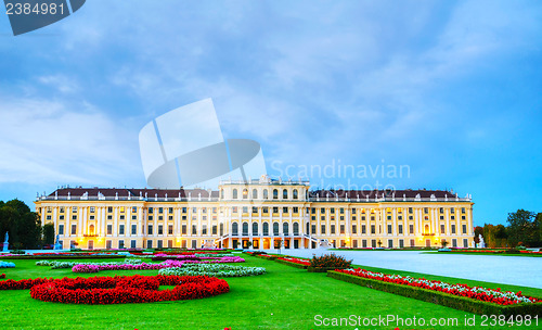 Image of Schonbrunn palace in Vienna at sunset