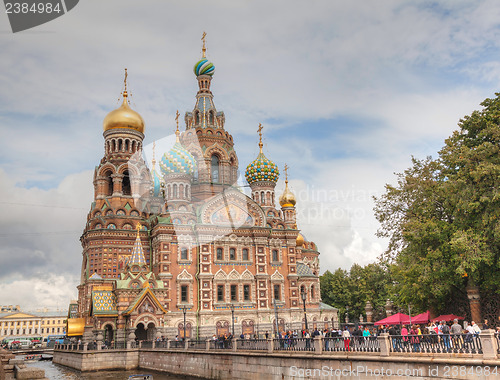 Image of Savior on Blood Cathedral in St. Petersburg, Russia