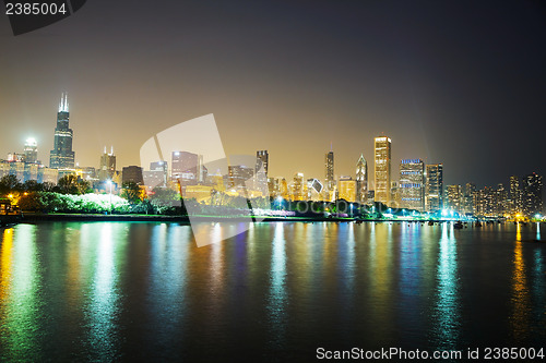 Image of Chicago downtown cityscape panorama