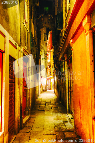 Image of Narrow street in Venice, Italy 