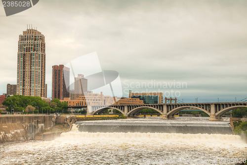 Image of Downtown Minneapolis, Minnesota at night time and Saint Anthony 