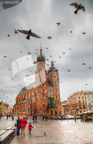 Image of Old market square in Krakow, Poland