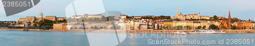 Image of Old Budapest overview as seen from Danube river bank