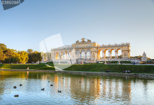 Image of Gloriette Schonbrunn in Vienna at sunset