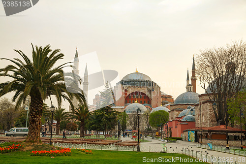 Image of Hagia Sophia in Istanbul, Turkey early in the morning