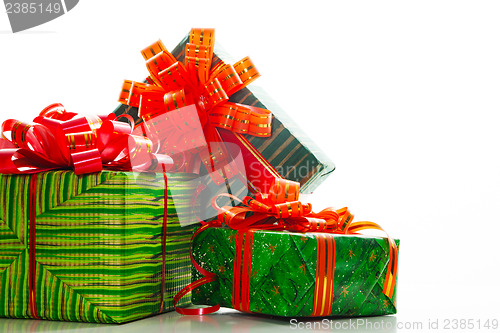Image of Green boxes with presents