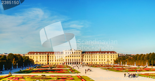 Image of Schonbrunn palace in Vienna at sunset