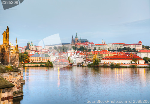 Image of Overview of old Prague from Charles bridge side