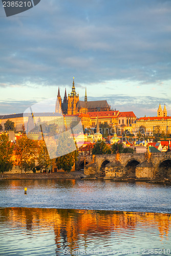 Image of Overview of old Prague from Charles bridge side