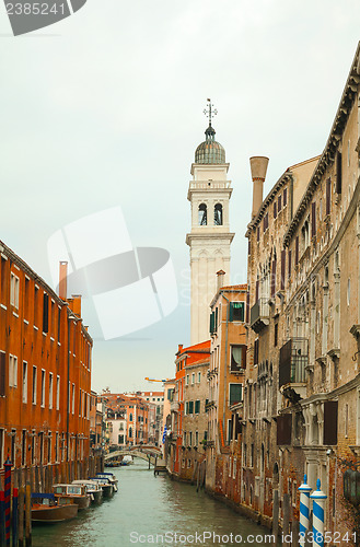 Image of Narrow canal in Venice, Italy