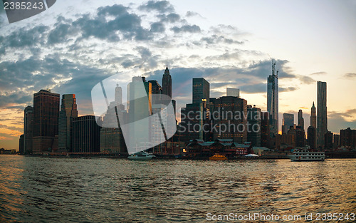 Image of New York City cityscape at sunset