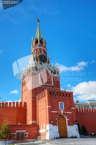 Image of Spasskaya tower at Red Square in Moscow