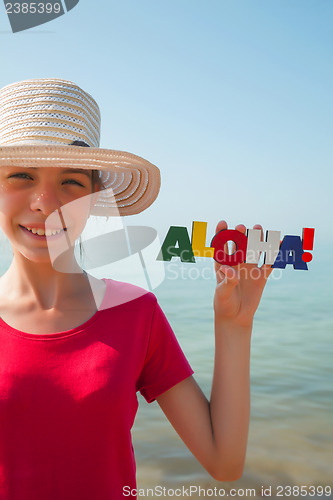 Image of Teen girl at a beach