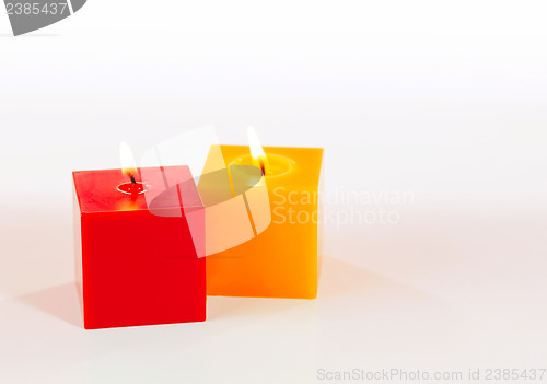 Image of Two burning candles