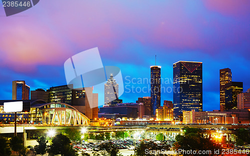 Image of Downtown Atlanta at night time