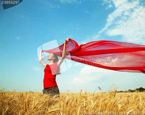 Image of Teen girl at a wheat field