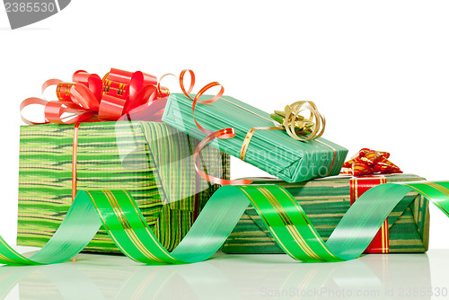 Image of Christmas presents against white background