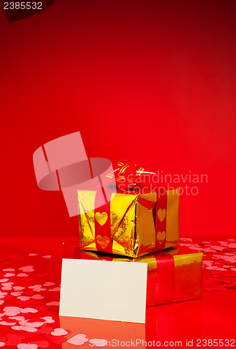 Image of Two presents and blank card