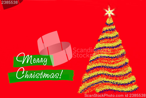 Image of Christmas greeting on the red background