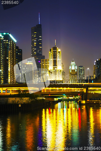 Image of Downtown Chicago with Trump International Hotel and Tower in Chi